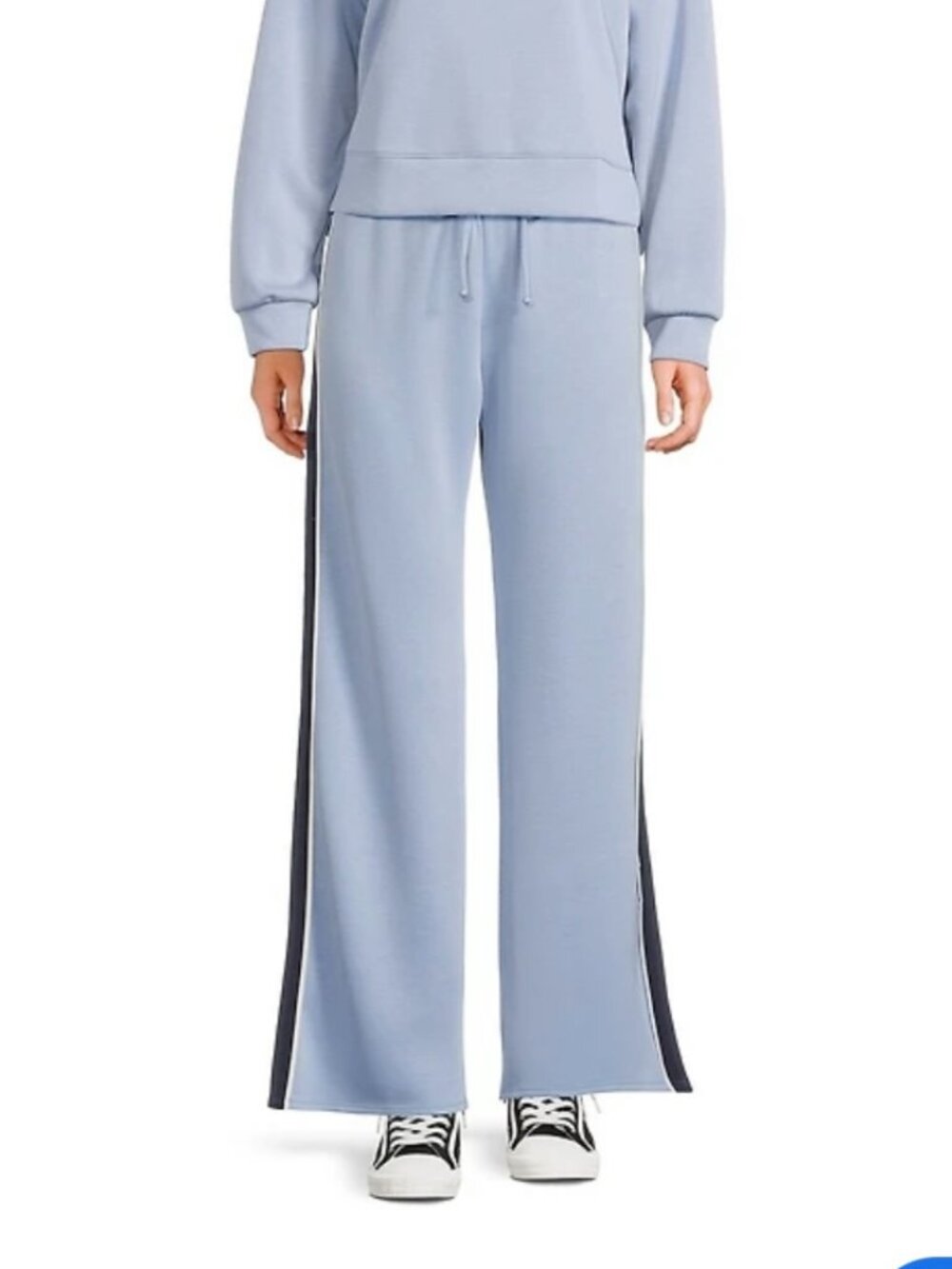 Moa Moa Wide Leg Pants Light Blue Dark Blue Women's Size Large